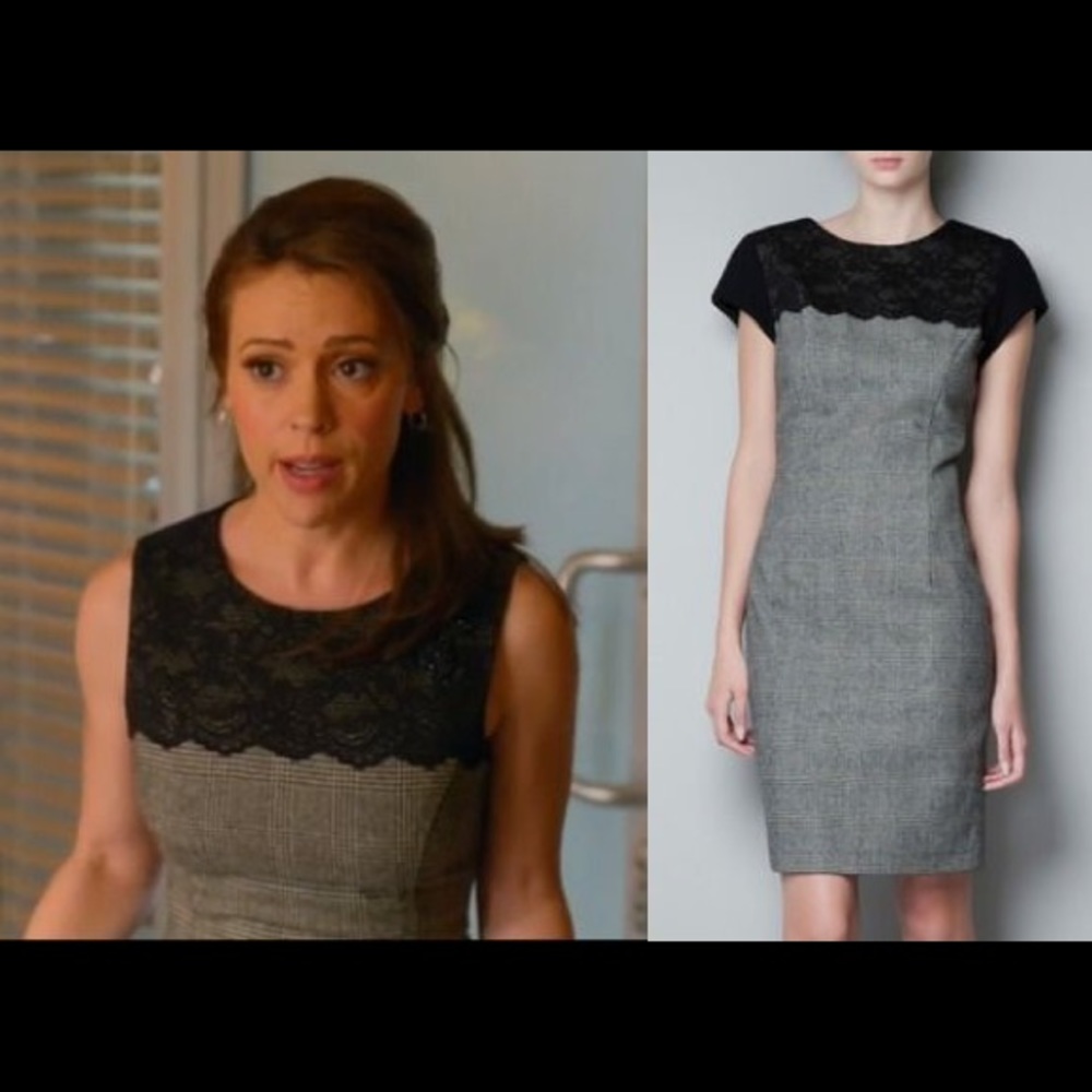 Zara Lace and Plaid Dress Size M